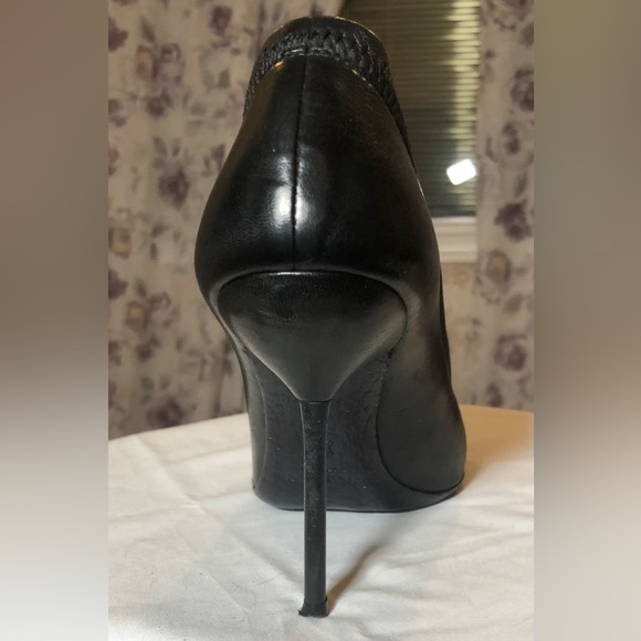 Pedro Garcia Black Leather Heeled Ankle Booties 38/8 - Picture 4 of 5